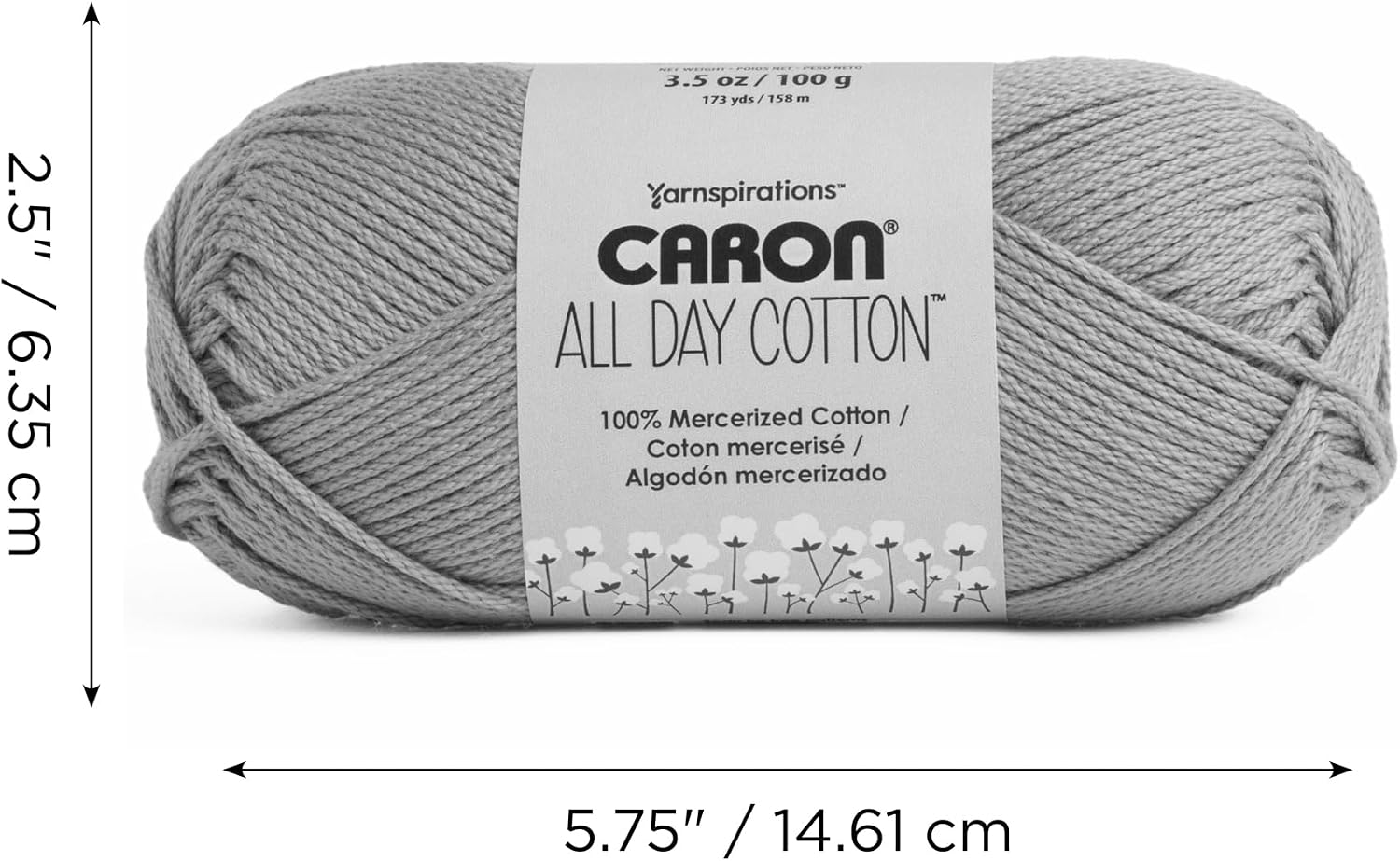 Caron All Day Cotton - 3 Pack of 173 Yards/3.52 oz Cream 100% Mercerized Cotton Yarn - Image 8