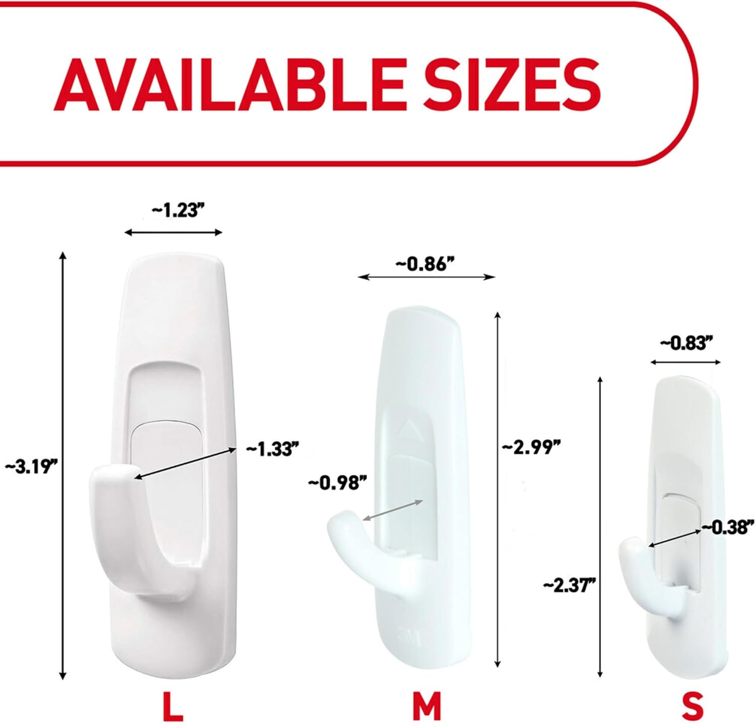 Command Medium Utility Hooks. 20 Hooks and 24 Strips. Damage-Free Hanging Wall Hook with Adhesive Strips. No Tools Great for Hanging Back to School Dorm Organizers. Holds up to 3 lb - Image 2