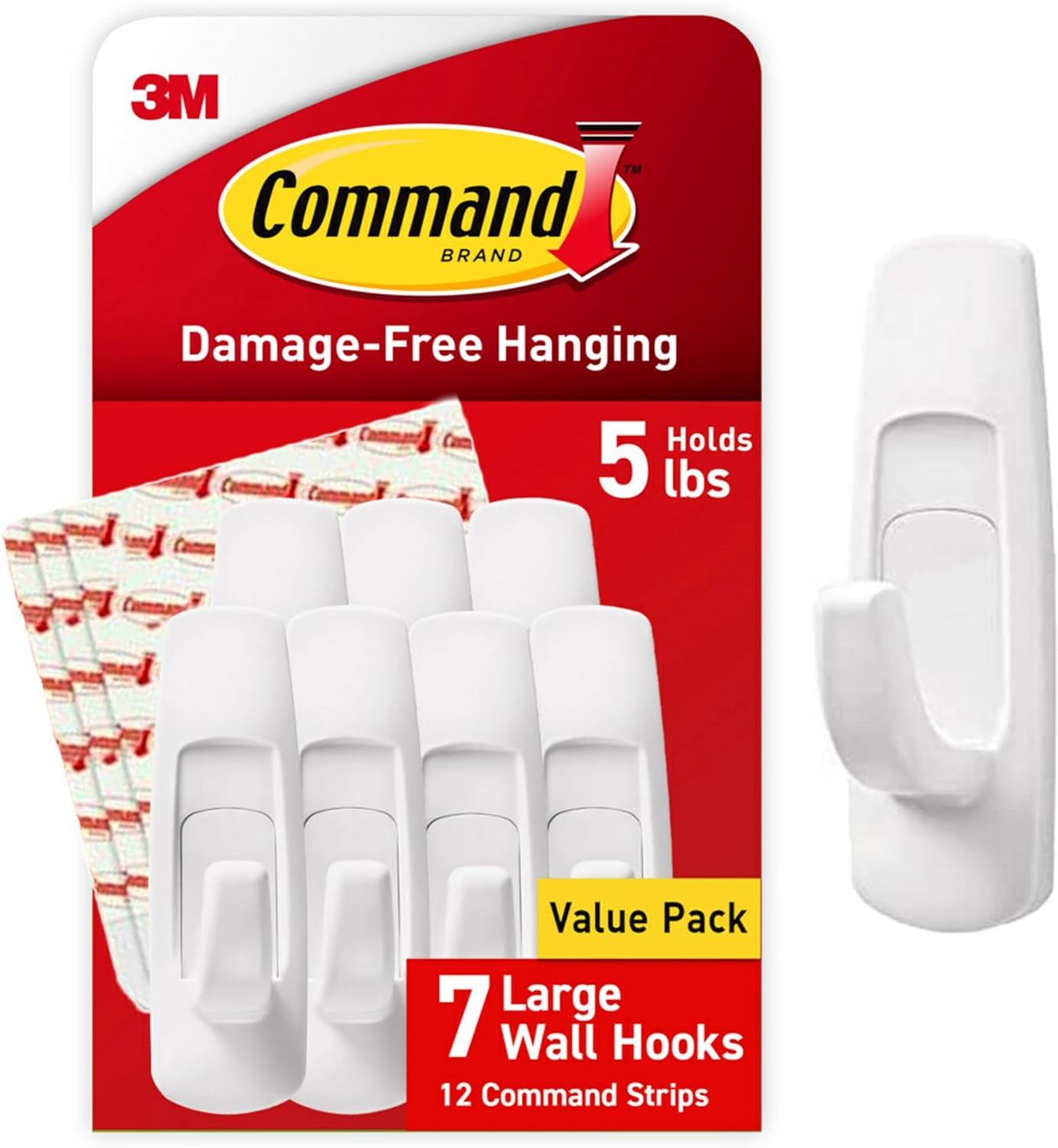 Command Large Utility Hooks. 7-Hooks. 12-Strips. Organize Damage-Free