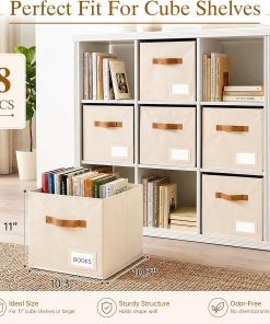Alternative view of Storage Cubes 8 Pack. 11 Inch Fabric Storage Cubes Organizer Bins with Labels. Odor-Free & Sturdy PP Structure. Cubby Baskets for Closet. Shelves. Toys & Nursery (Beige)