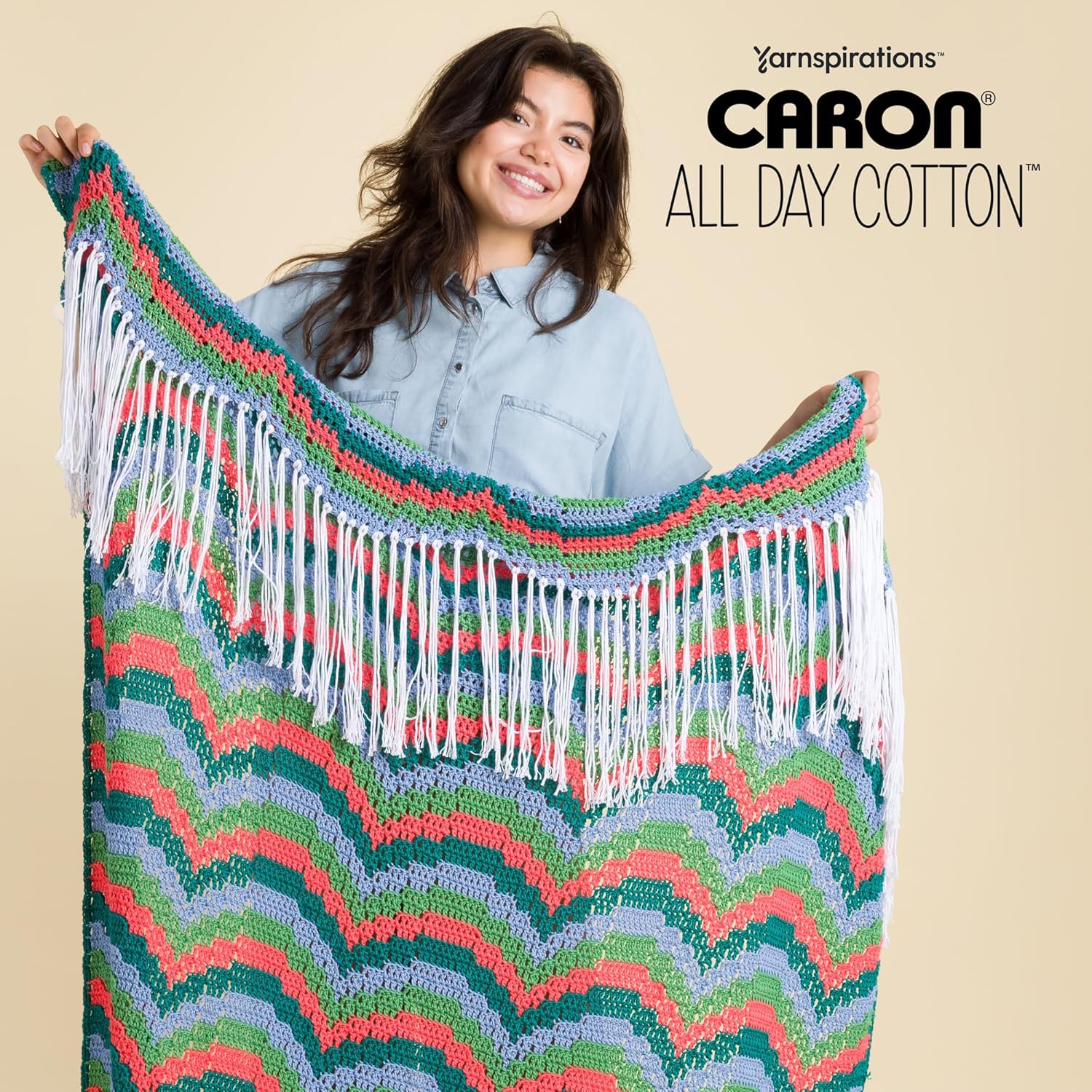 Caron All Day Cotton - 3 Pack of 173 Yards/3.52 oz Cream 100% Mercerized Cotton Yarn - Image 9
